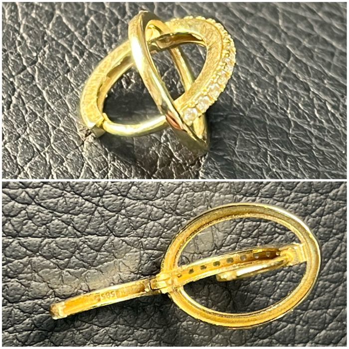 Златни обеци Халки ЧИСТО НОВИ 14 карата 585 zlatni obeci zlaten gold