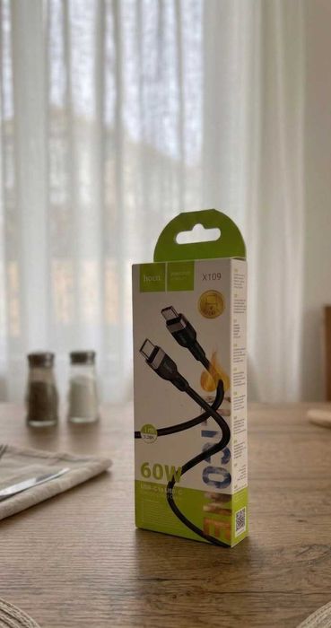Cablu Date Fast Charge Hoco X109 USB-C la USB-C, 60W, 1m – Nou