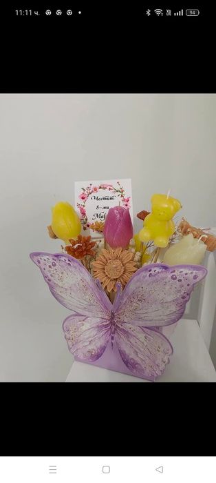 Букети от соеви свещи