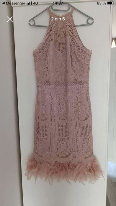 Rochie de ocazie S-M cu pene