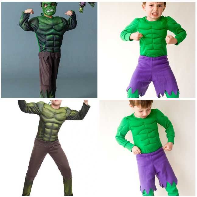 Детски Костюм на Хълк Hulk с мускули и маска + Подарък Светещо йо йо