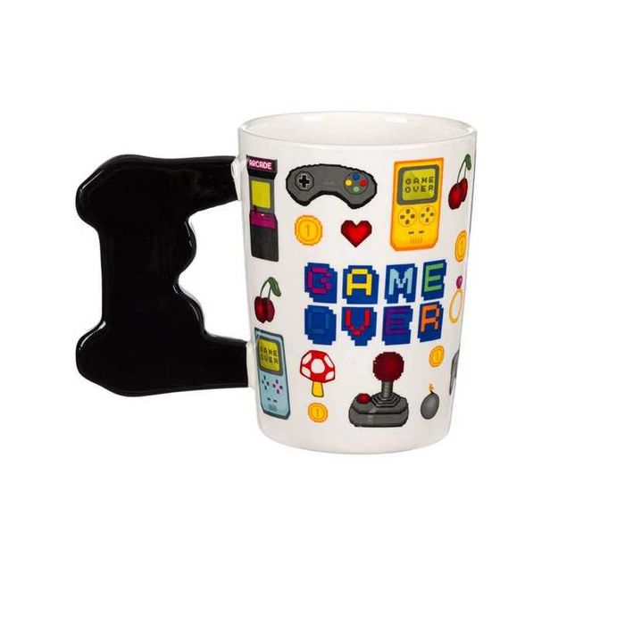 Керамична чаша Mercado Trade, 3D, Джойстик Дръжка, Бял
