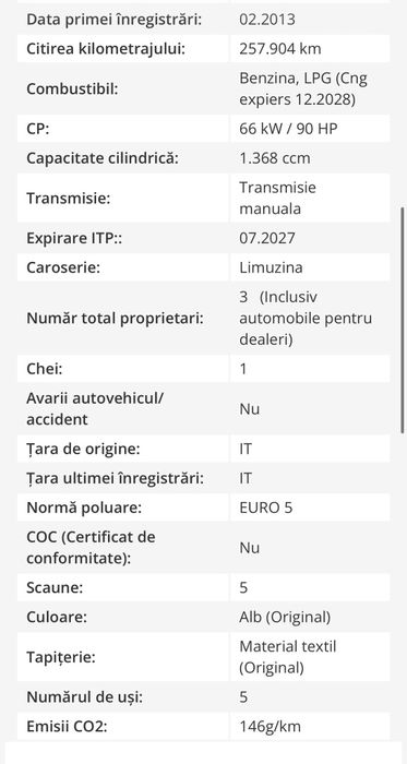 Fiat Bravo 2013 Euro5 1.4 cu Instalație Gaz/Recent Adus/Aer Condiționat/Garanție/Posibilitate Rate Fixe/Posibilitate Transport Domiciliu/Buy Back