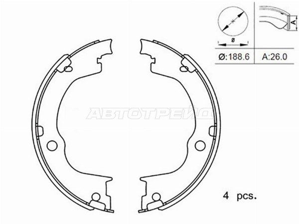 Колодки тормозные барабанные зад   Chevrolet Captiva