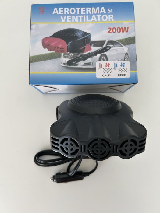 Aeroterma Auto 12V 200W cu Ventilator Cald/Rece Dezaburire Parbriz