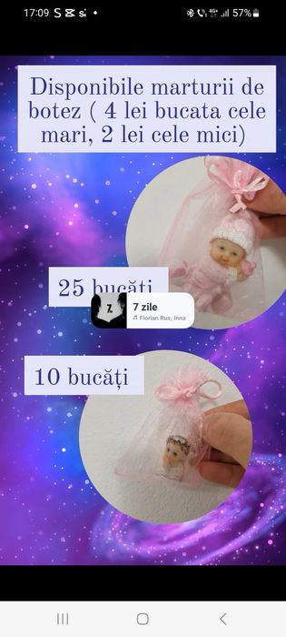 Marturii botez de vânzare