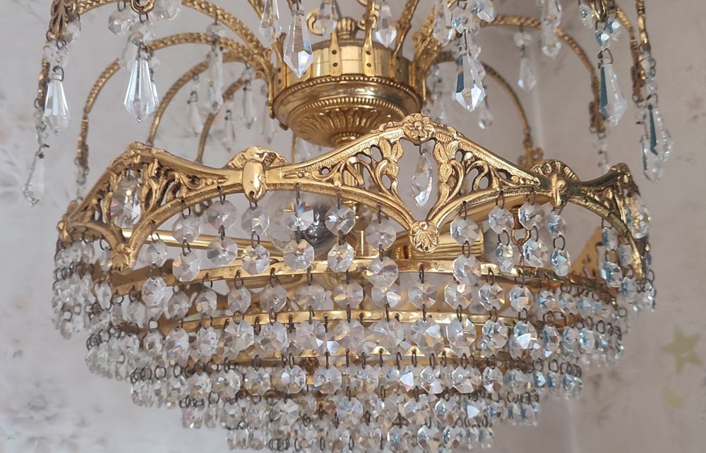 Антикварен кристален полилей