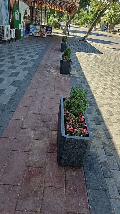 Бетондан ясалган гул туваклар, кашпо, вазон, мусор урно, бордюрлар