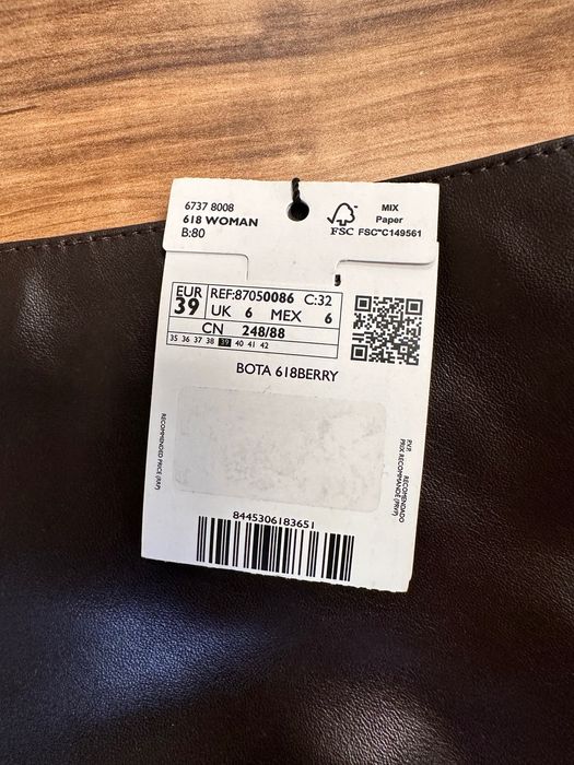 Mango – Кожени ботуши на висок ток – Размер 39 – Чисто нови с етикет