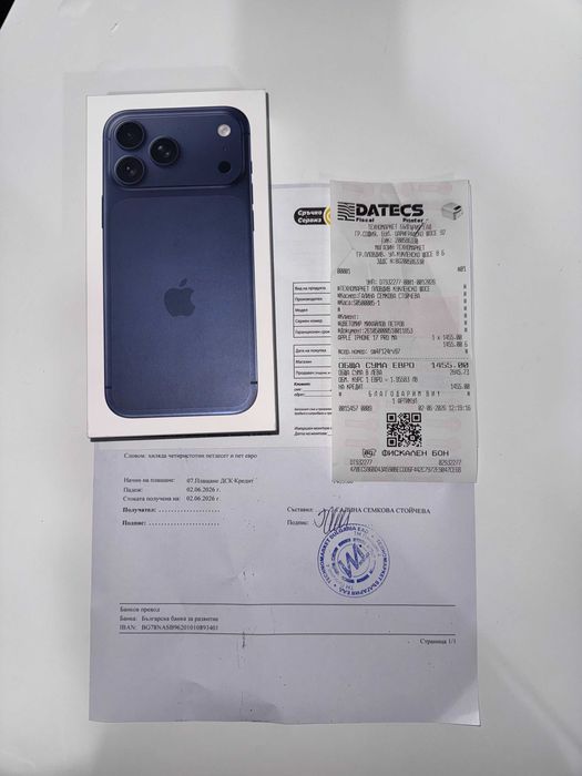 НОВ! iPhone 17 Pro Max, Deep Blue, 256GB 2г ГАРАНЦИЯ