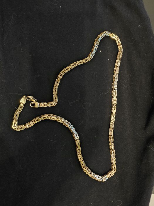 Lanț bărbătesc din Argint sterling placat cu aur 18K, 5 mm, lanț King