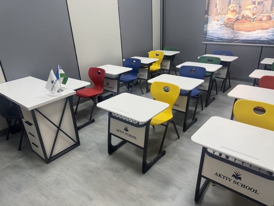 Современные школьные парты и стулья. HPL панельные, верзалит и ламинат