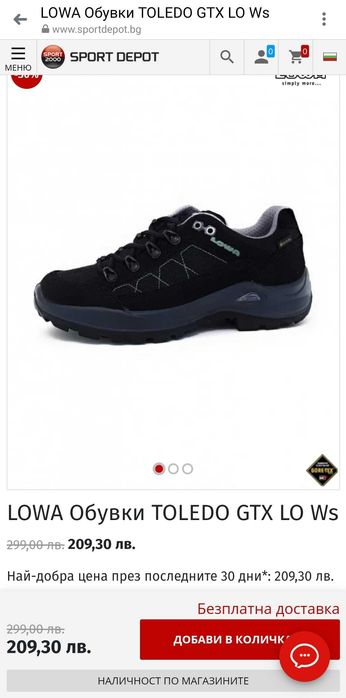 Обувки LOWA Toledo GTX Lo Ws