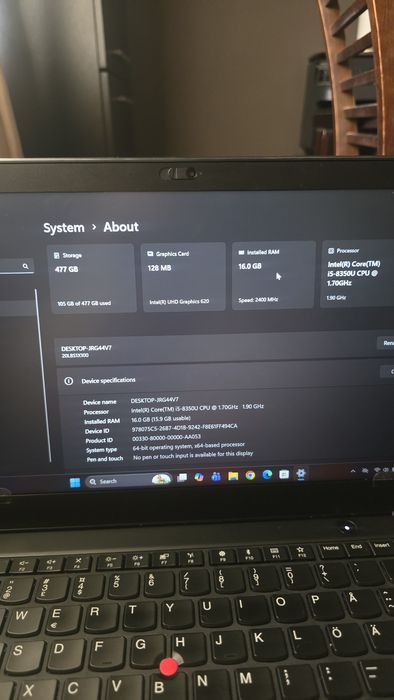 Lenovo t480s impecabil