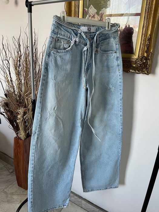 Дънки широк крачол и Пола/ Деним с двойна талия