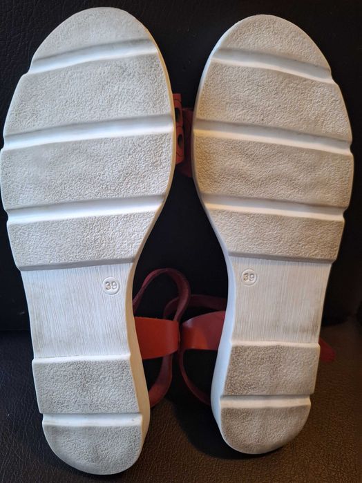 sандали Oh My Sandals от естествена кожа, червени