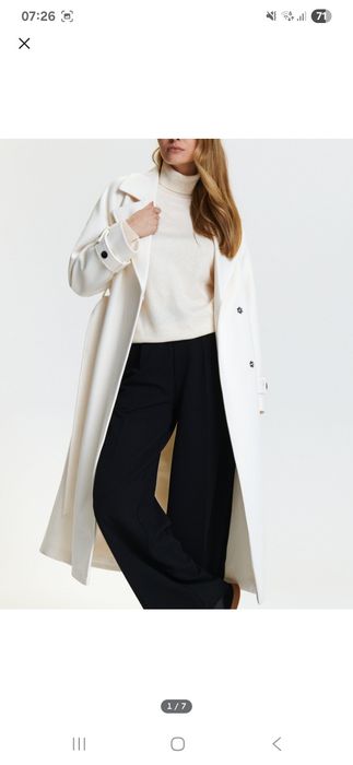 Palton mare NOU alb unt 50-52-54-XXL moale si catifelat