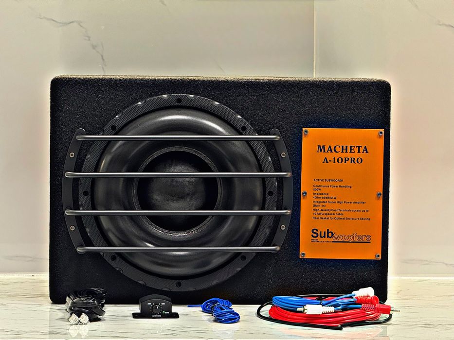 Активный сабвуфер с полным комплектом(регулятор, проводка БОНУС!)(jbl)