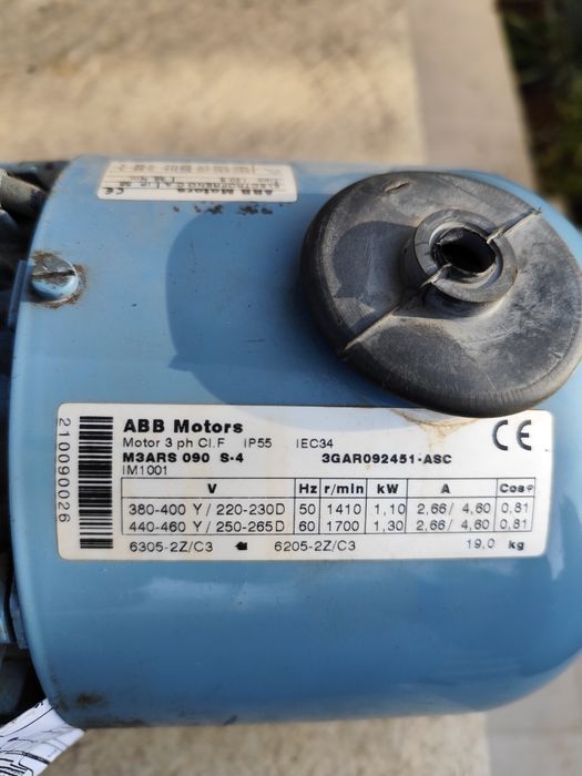 Motor 1,1 kw cu frâna electromagnetică