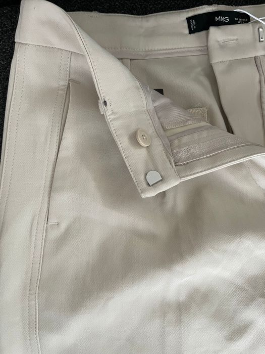 Mango дамски панталони бежов цвят