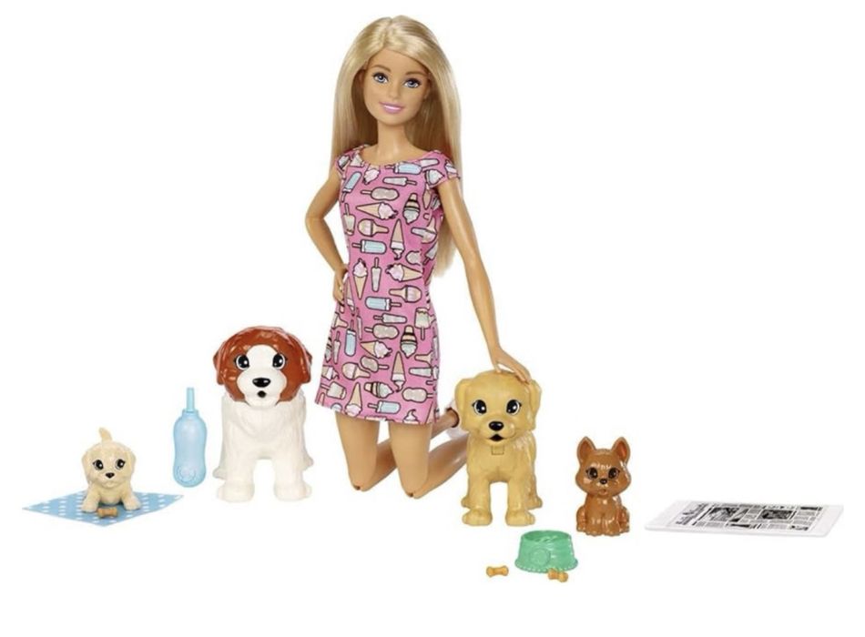 Летяща кукла DC Super hero girls и Barbie комплект с кученца