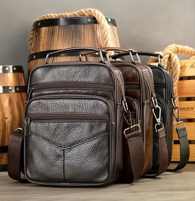 Мъжки кожени чанти/Премиум функционални от естест. кожа -10% Промоция!