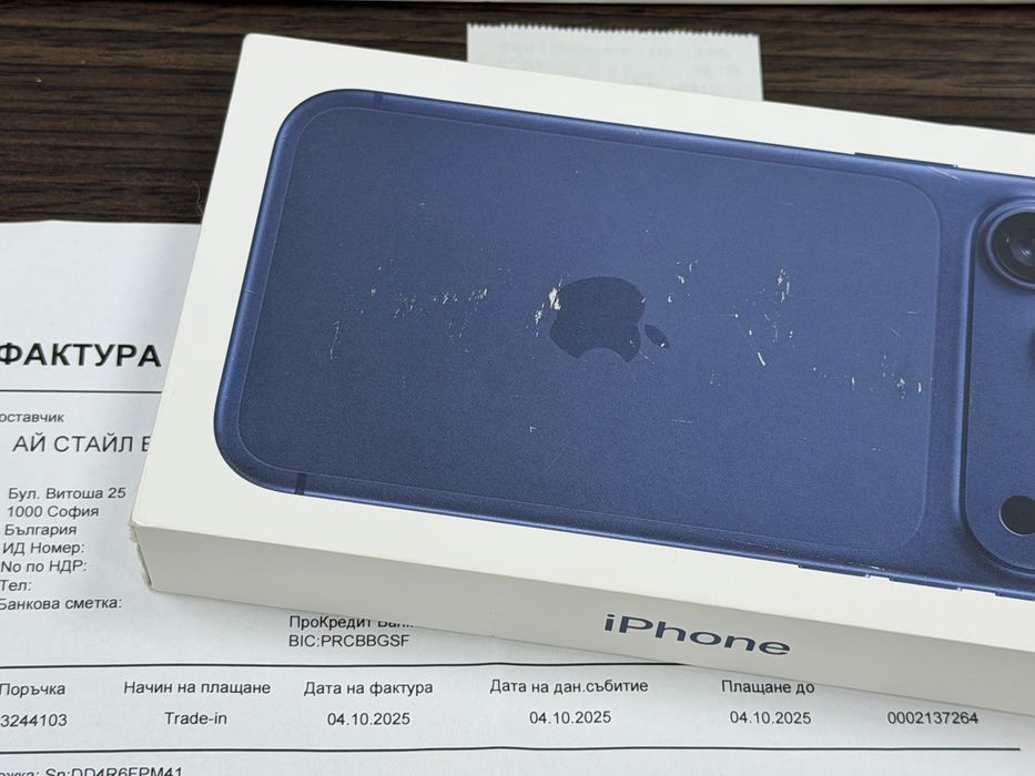 КАТО НОВ 512GB iPhone 17 Pro Max Гаранция iStyle 2027 Blue