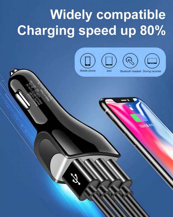4X Usb Quick Charge-Бързо зарядно за кола за телефон-таблет и др.