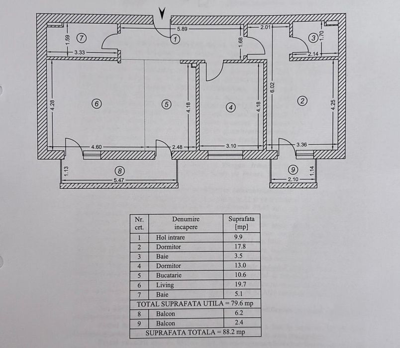Apartament de vânzare 3 camere decomandat