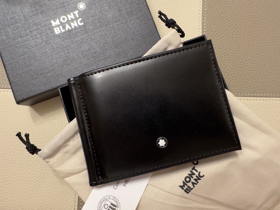 Мъжки портфейл Montblanc – естествена кожа, черен