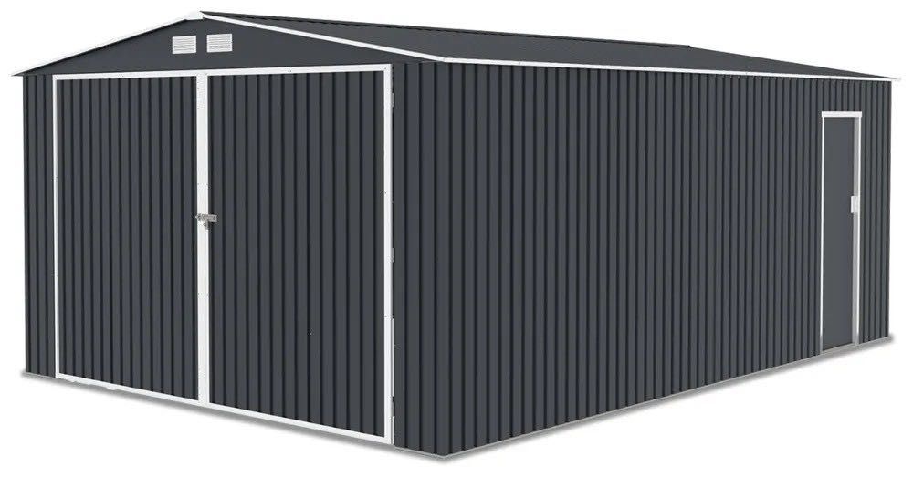 Метален гараж за автомобил Kingston цвят Антрацит 5.4х3.8х2.3м 19.6квм