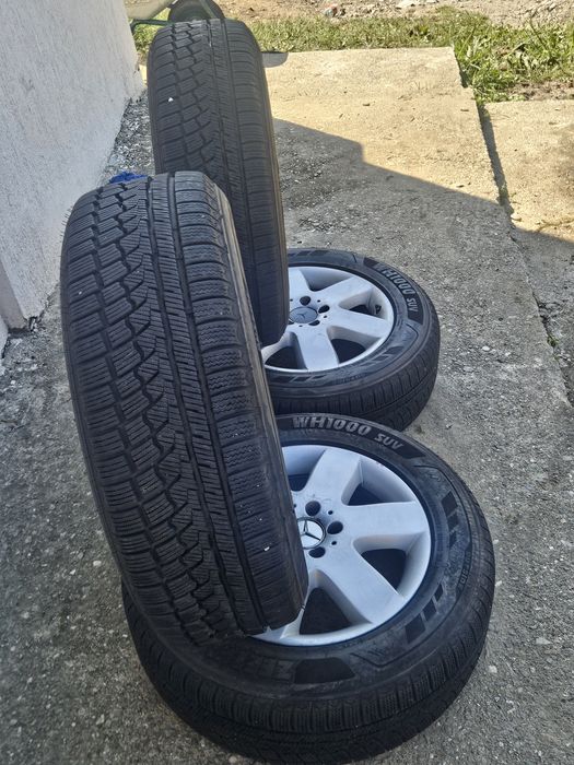 Set 4 Jante Aliaj Originale Mercedes 5x112 R17 + Anvelope Iarnă NOI 225/65 R17 Zeetex