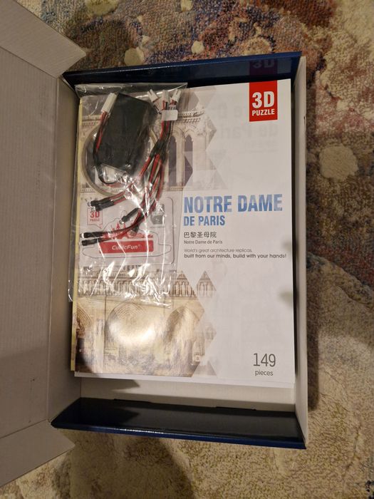 Norte dame de paris led 3d пъзел