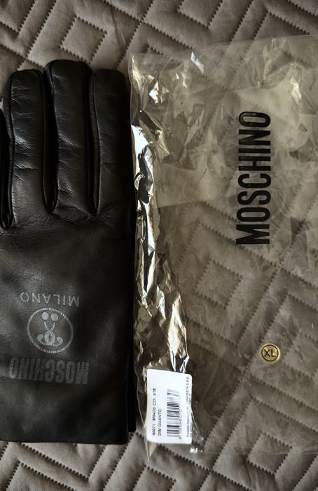 Мъжки ръкавици MOSCHINO от естествена кожа размер XL