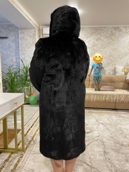 Шуба норковая с капюшоном
