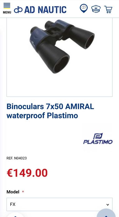 Бинокъл PLASTIMO ADMIRAL FX 7x50 Waterproof
