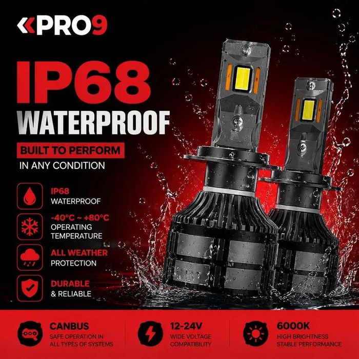 LED крушки H7 60W 6000K 14000lm 12-24V 2 ГОДИНИ ГАРАНЦИЯ