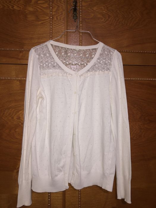 Cardigan alb din tricot