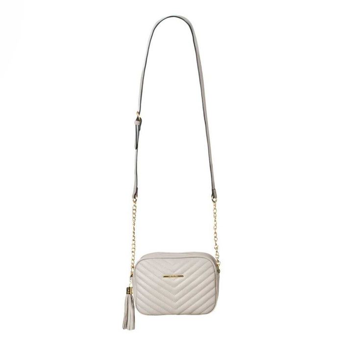 Нова дамска чанта EXCLUSIVO през рамо Бежово злато абитуриентски бал