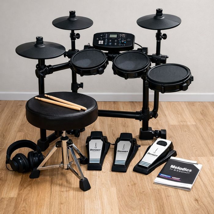 Електронен барабанен комплект Donner DED-70 – готов за свирене