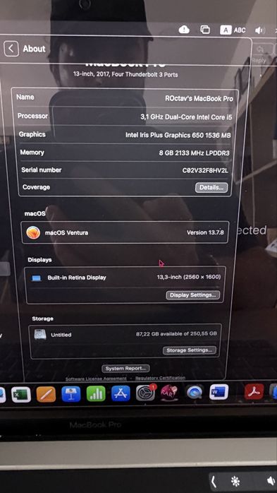 MacBook Pro 2017 touchbar -13”