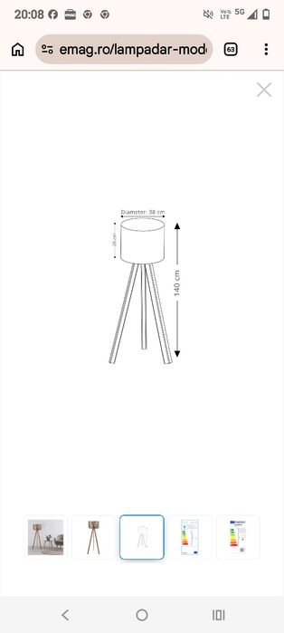 Vând lampadar ,bej/maro,stare ca nou