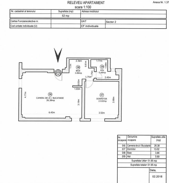 Colentina-Andronache |Apartament 2 camere, 52 mp |Mansarda |Bloc 2018