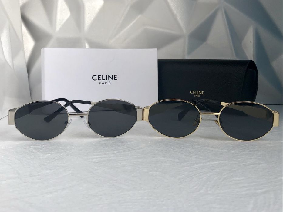 Дамски слънчеви очила кръгли овални елипса 2 цвята златни сребърни