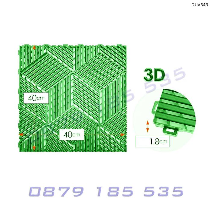 PVC плочка модул под гараж 3D дизайн кубове против хлъзгаща настилка