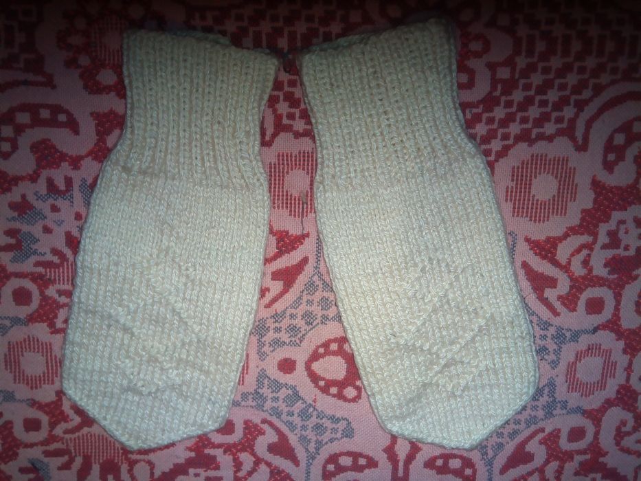 варежки новые самовязанные