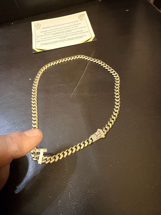 Lant aur cuban 14 k 20 grame lungime 41 cm.pret 9000 lei cu certificat
