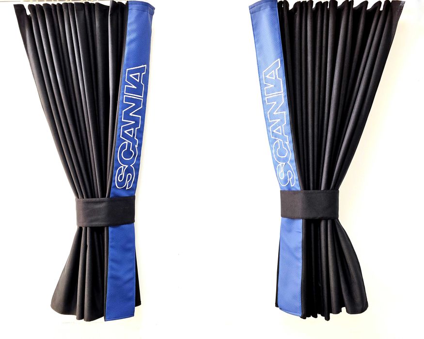 Пердета за камиони. SCANIA с кожена лента и кукички тип холандско чело