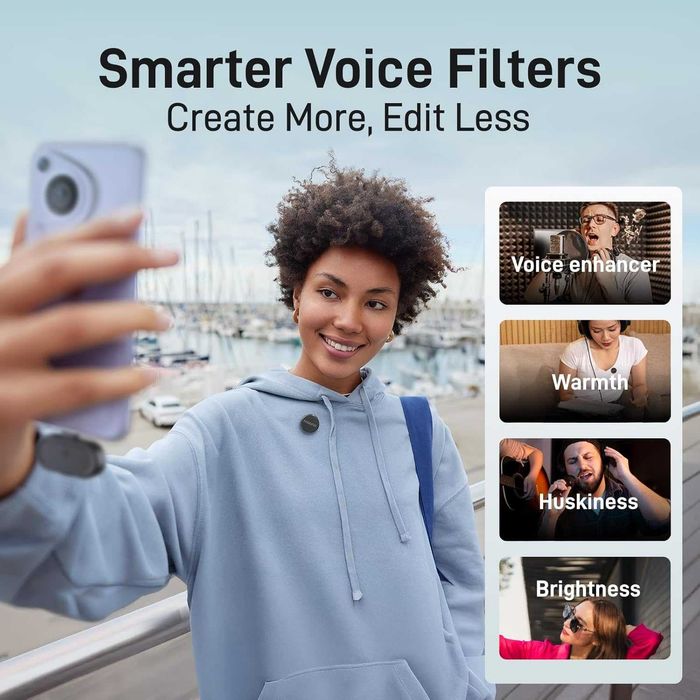 Безжичен микрофон Maono Wave T5 - За iPhone, Android и Камери (3-в-1)