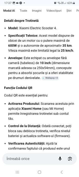 Vând Trotineta electrica xiaomi 4